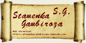 Stamenka Gambiroža vizit kartica